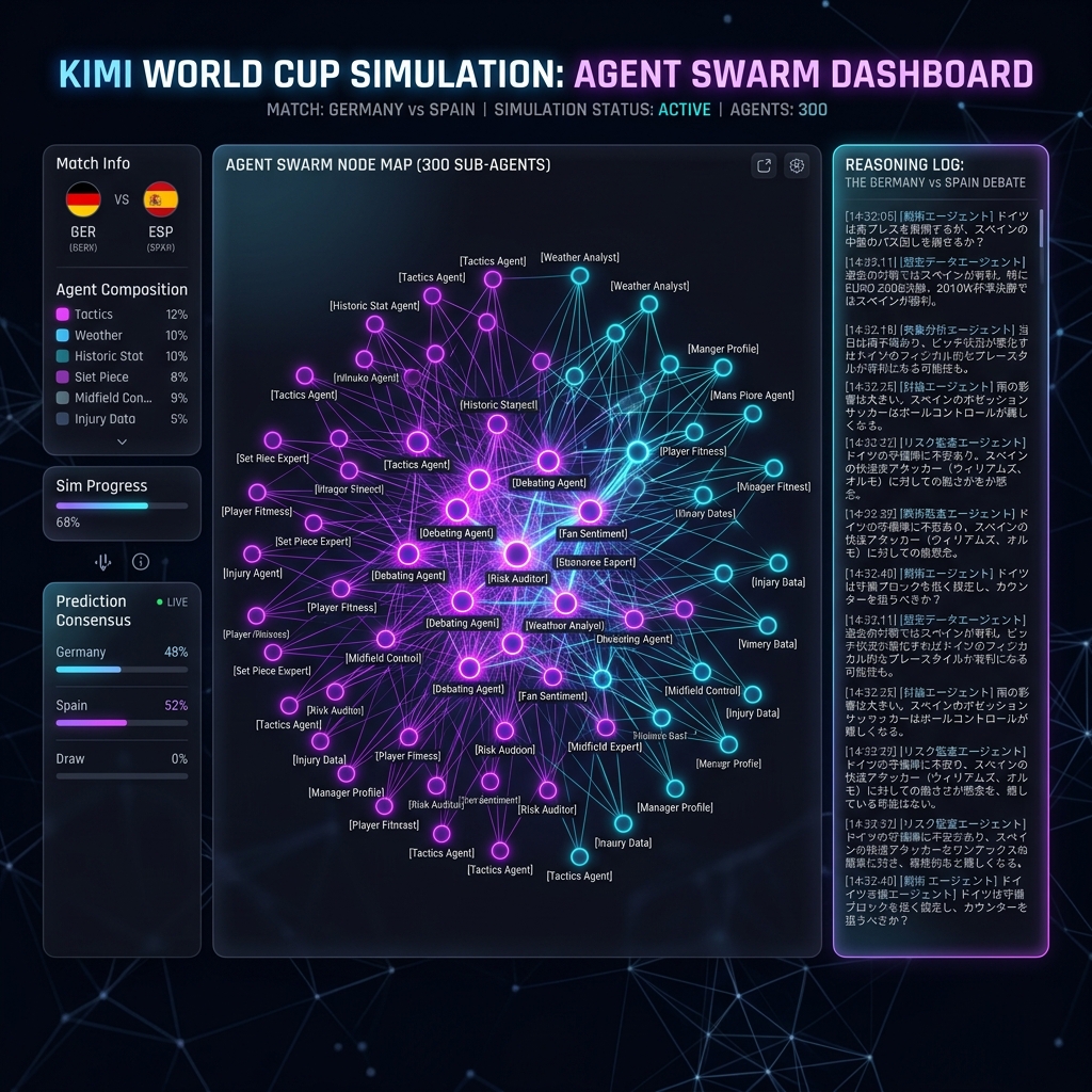 Kimi Agent Swarm Simulation Dashboard