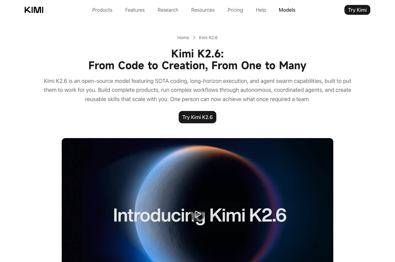 1兆パラメータMoEとAgent Swarmの衝撃：中国Moonshot AIが「Kimi K2.6」を一般公開